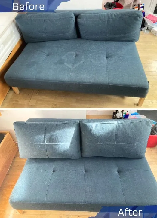 before - after cleaning sofa Dulwich